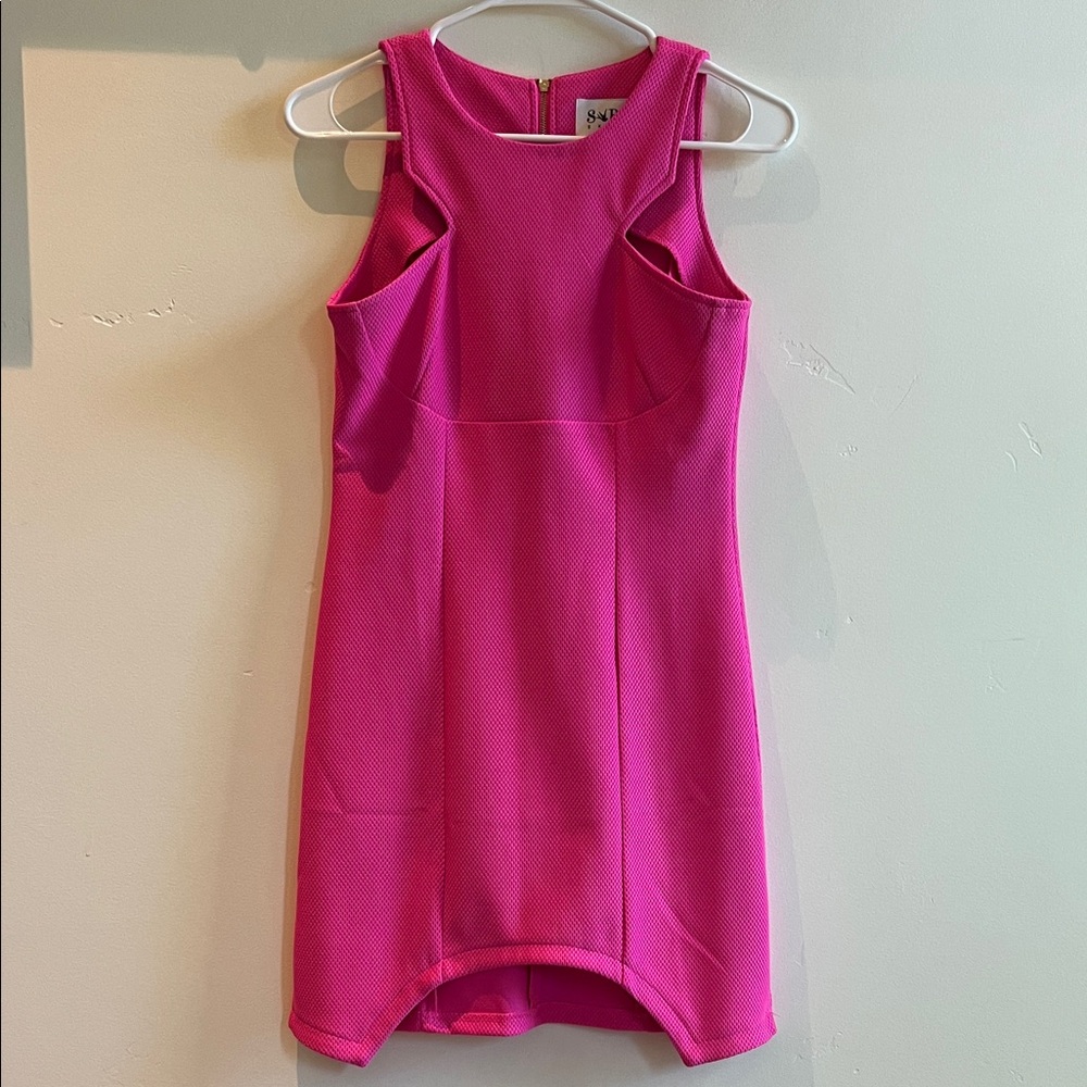 Sabo Skirt Fuchsia Textured Fabric Mini Dress